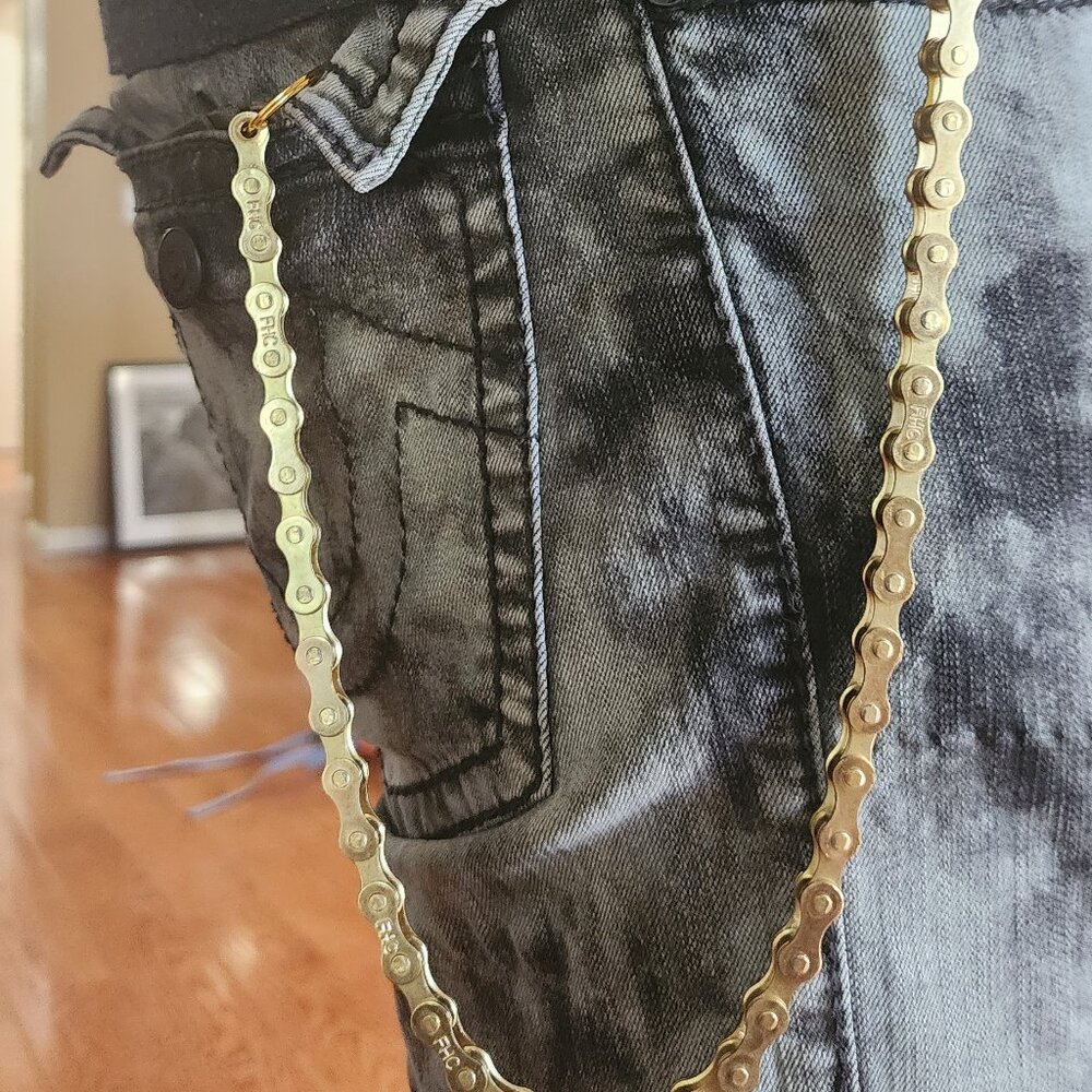 Gold Biker Wallet Chain Stainless Steel Chain Heavy Duty Leash 24" Long Men's